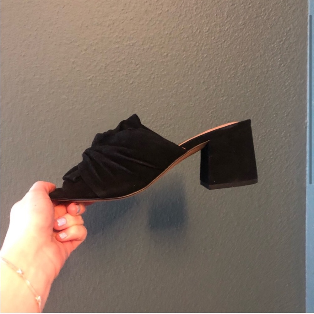 Black suede heels